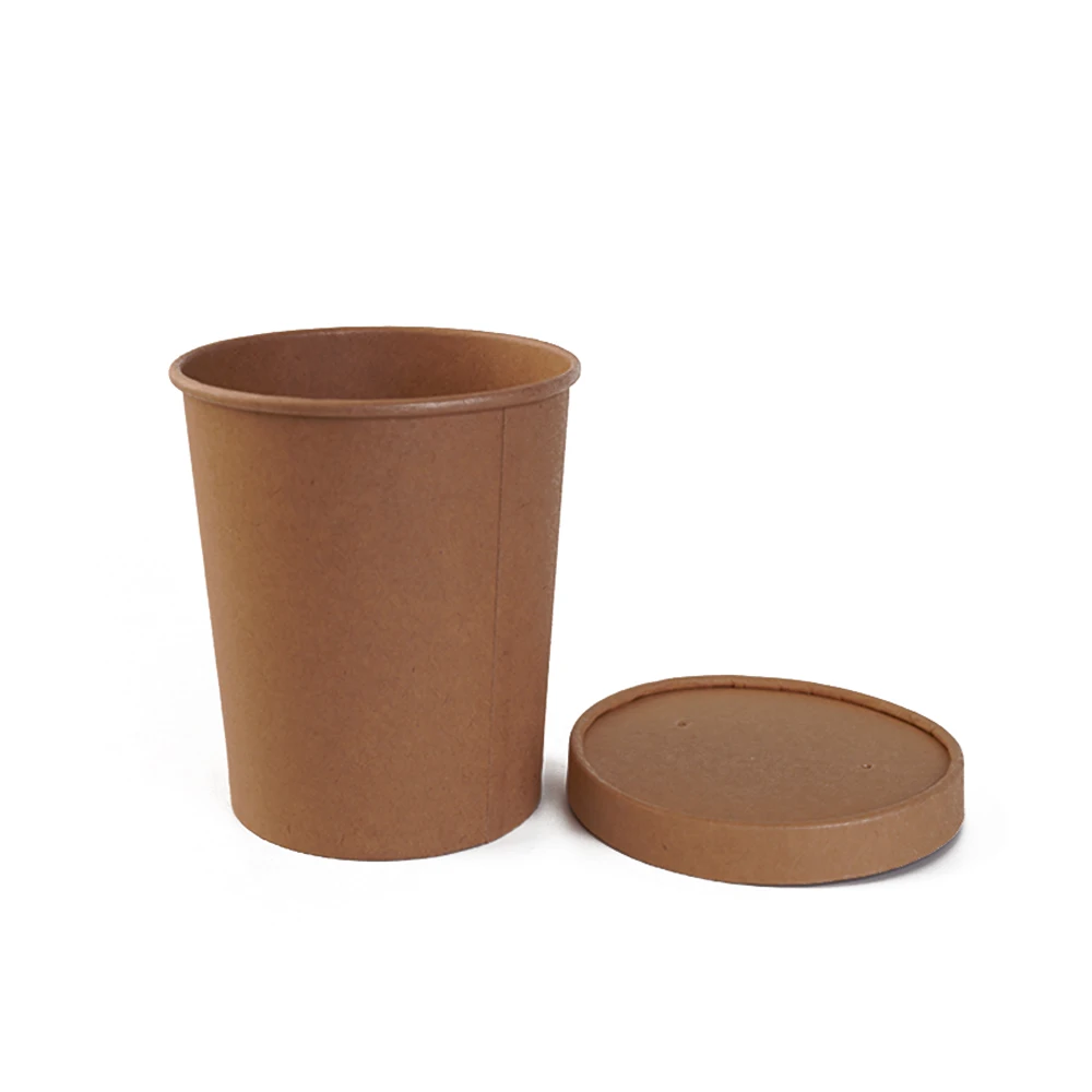 Noodle Compostable Bio Round Black Take Away Hot Disposable Soup Food Container Paper Sauce Containe