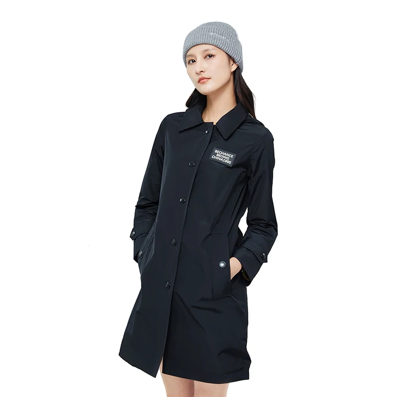 Factory direct Windbreaker Mid Length Fit Ladies Coat Double Breasted Women Long Trench Coat