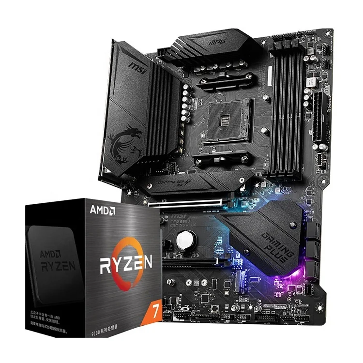 Игровая Материнская плата MSI MPG B550 с процессором AMD Ryzen R5 5600X и R7 5800X в
