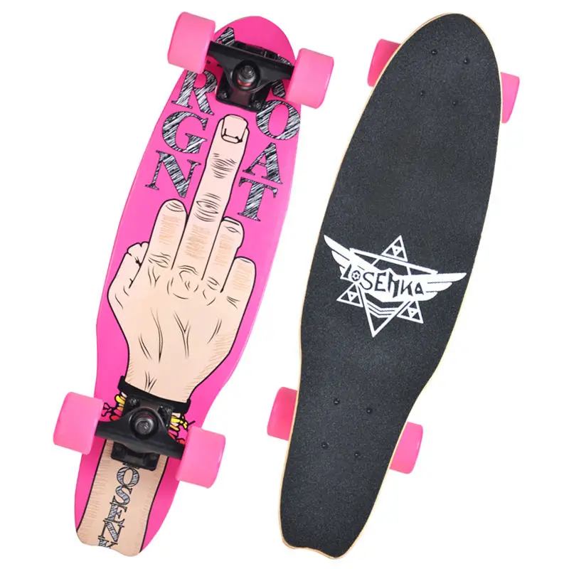 cheap blank maple wood Mini custom complete skateboard big fish board cruiser surfboard