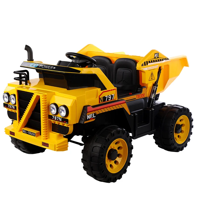 electric kids ride on toy car 12V mini engineering dump  truck