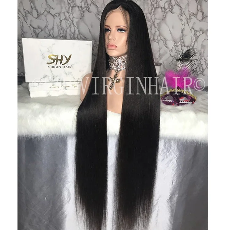 
SHY LUXE WIG Top Quality 40 Inch Full Lace Wig Raw Hair Preplucked Glueless Human Hair Lace Frontal Wigs In Stock For Model Niki 