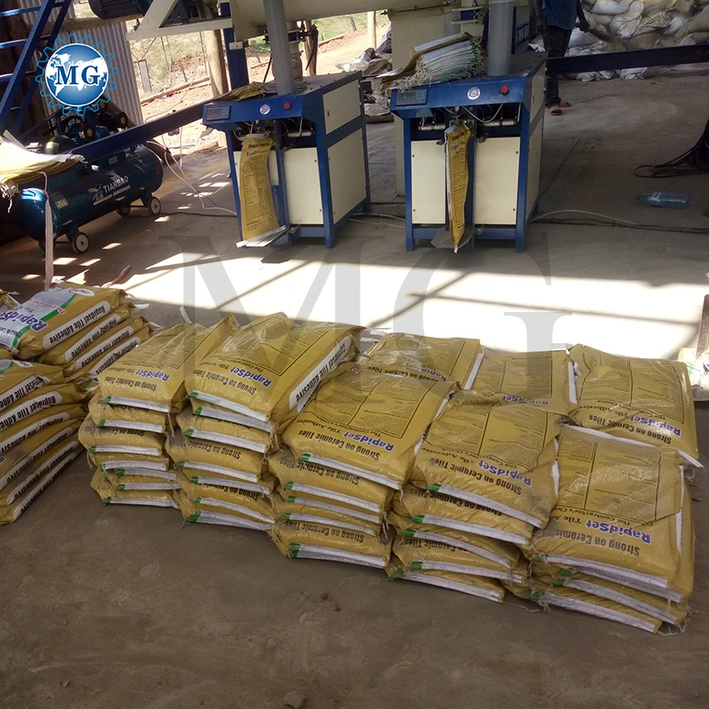 Low Investment Dry Mix Powder Mortar Plant With Twin Double Shaft Paddle Mixer Wall Putty Tile Grout Adhesive Mixing Machine