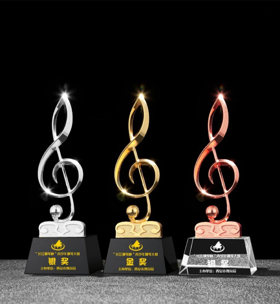 Производитель хрустальных трофеев 25 см Персонализированные музыкальные награды музыкальный хрустальный трофей