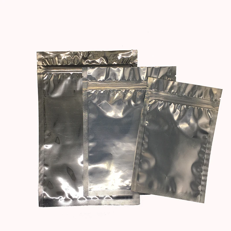 
Childproof Standup Pouch Food Storage Paper Box Plastic Aluminium Zipper Smell Proof Silver Mylar Bags 