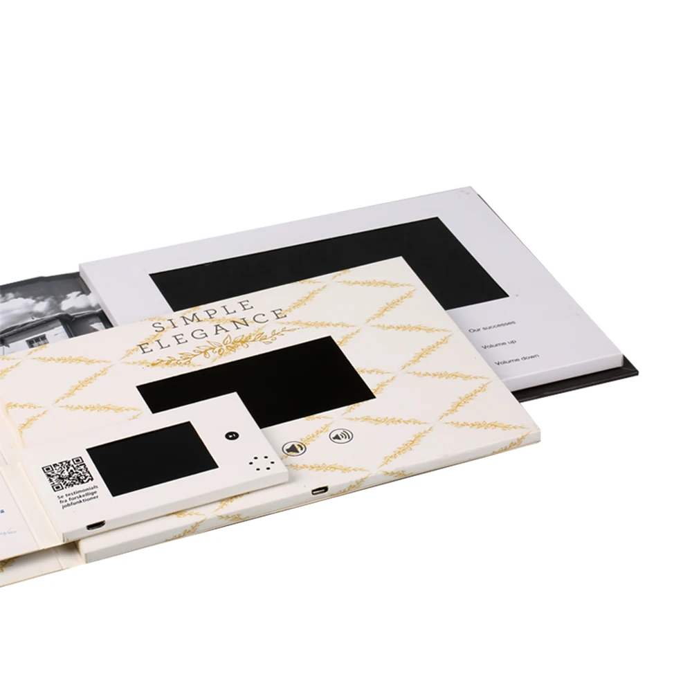 Фабричная поставка 7 дюймов 2 Гб памяти A4 Размер модуль цифровой буклет видео Lcd видео брошюра карта