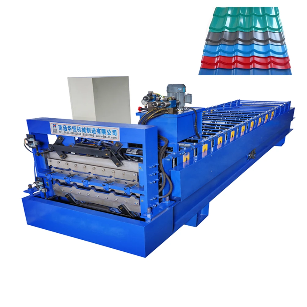840/900mm roof tile roll forming machine double layer glazed tile wall metal roof making machine cheap price for sale