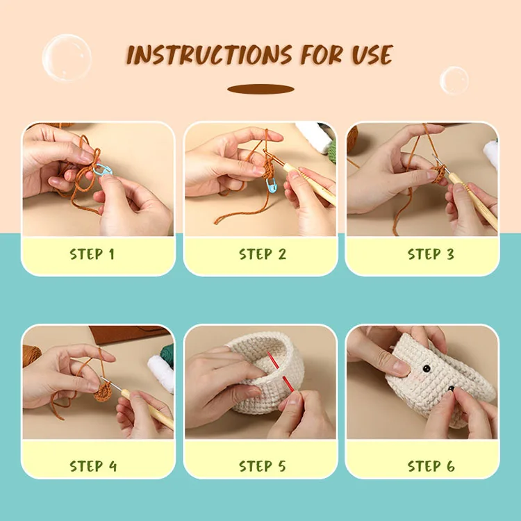 New fashion crochet kit for beginners pattern sewing machine novice easy knit plant doll