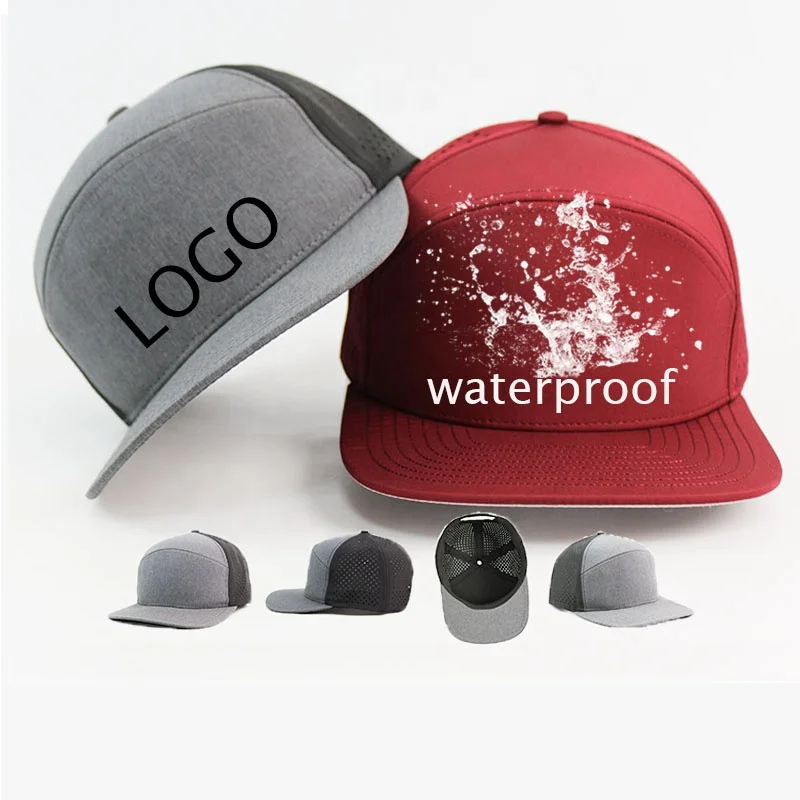 HS15 custom men flat brim logo baseball Veracap snapback non-waterproof perforated hydro waterproof cap hats
