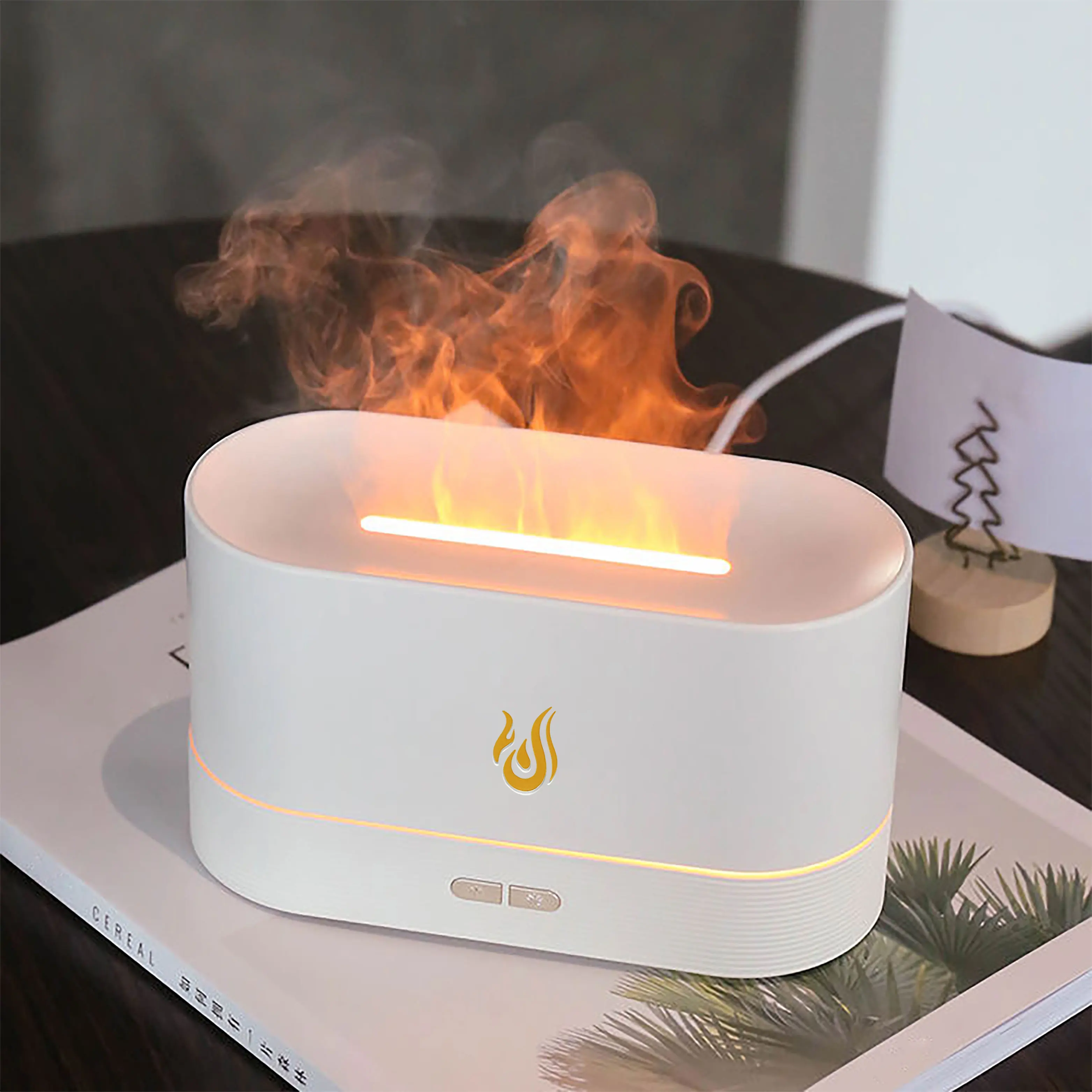 best selling products 2023 Flame Air Diffuser Flame humidifier aromaterapia Portable Noiseless with No-Water Auto-Off Protection