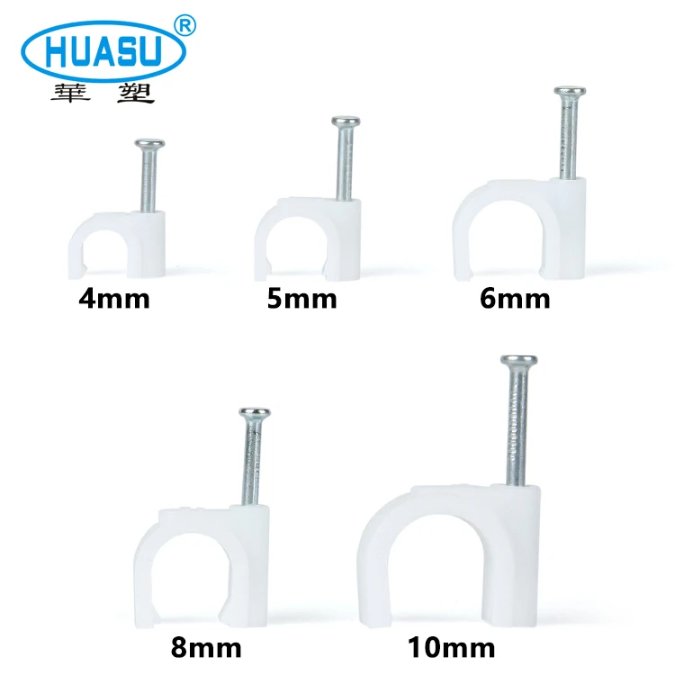 Plastic Wire Cable Clip Nail For Cable Fixing Clip With Nail