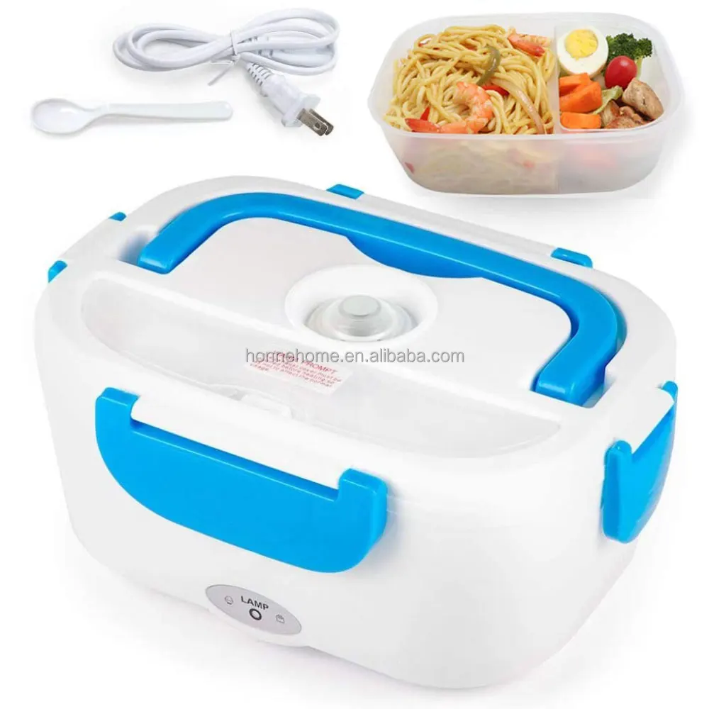 Electric Lunch Box 2 in 1 Portable Food Warmer for Car, Home and Work  Removable Stainless Steel Heater Container