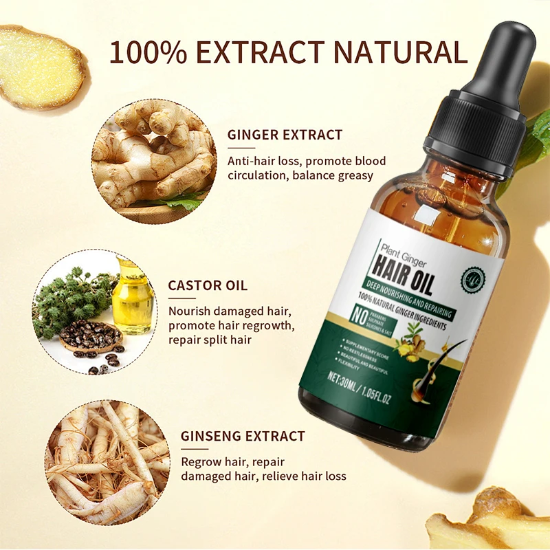 Organic natural ginger anti-hair loss shampoo 500ml conditioner set old ginger growth shampoo factory customized