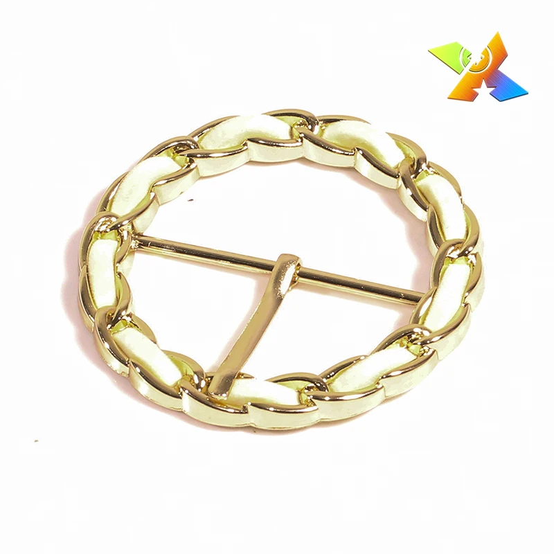 wholesale factory pin buckle bulk round rhinestone buckle round metal ring buckle