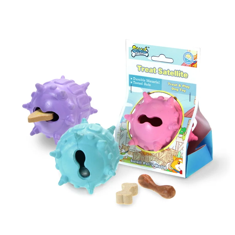 499 MOQ Customizable Color Rubber Pet Chew Toy Treat ball Wholesale Manufacturer Rubber dog food dispenser durable for chewing
