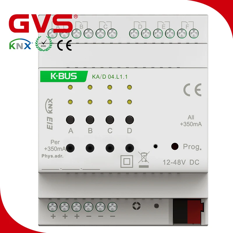 Factory GVS KNX K-bus Smart House Lighting Control System KNX dimmer actuator Actuator Control Module KNX 1-10V Dimmer Actuator