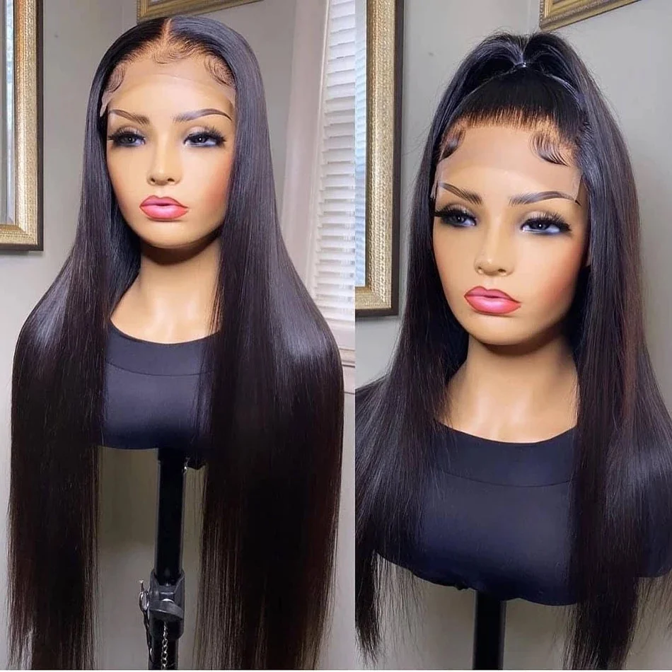 40 inch frontal wig human hair transparent hd full lace human hair lace wig bone straight human hair wig