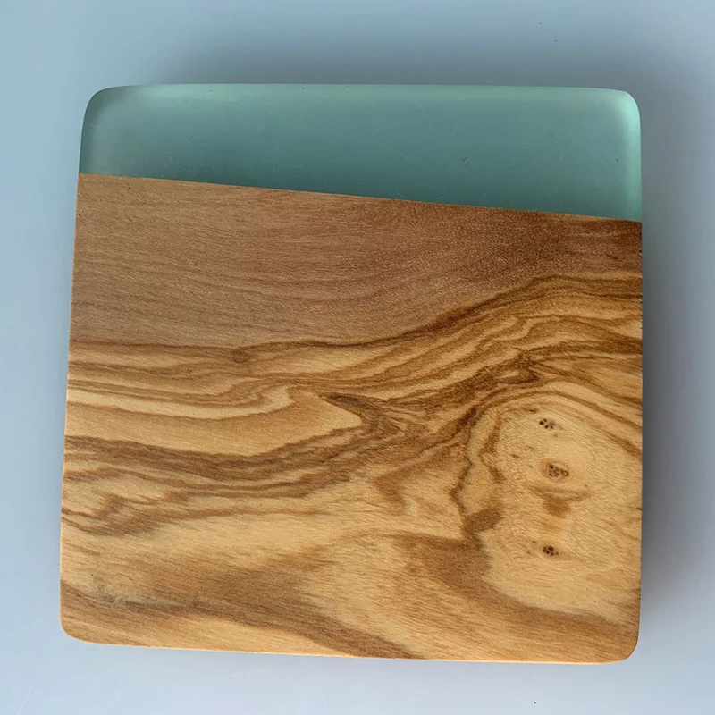 Handmade Olivia Wood and Epoxy Resin Coaster for Water Resistance,Easy Cleaning & No Stains