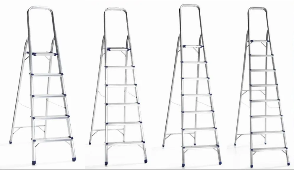 MOQ 20 PCS folding 3 step aluminum ladder, Household Foldable Ladder With Handrail
