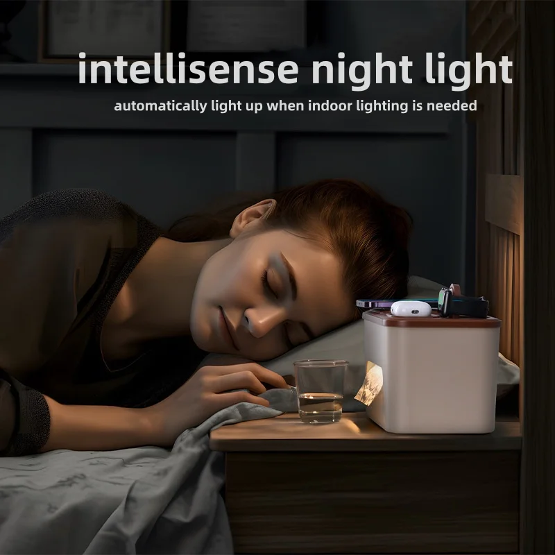 Smart Home Lighting Intelligent Sensing Night Light Mobile Phone Earphones Watch Wireless Charging Tissue Box Light