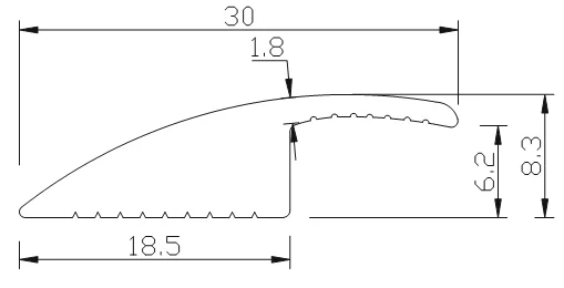 YG-30B,Ruitai  PVC flooring profile Stair nose plastic Edging Capping Strip