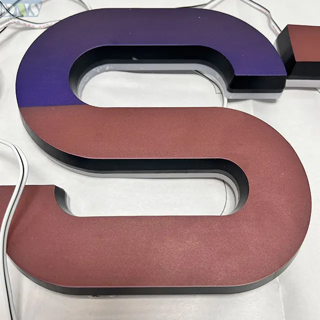 Denison storefront signs outdoor light alphabet letter acrylic led edge lit base sign colorful