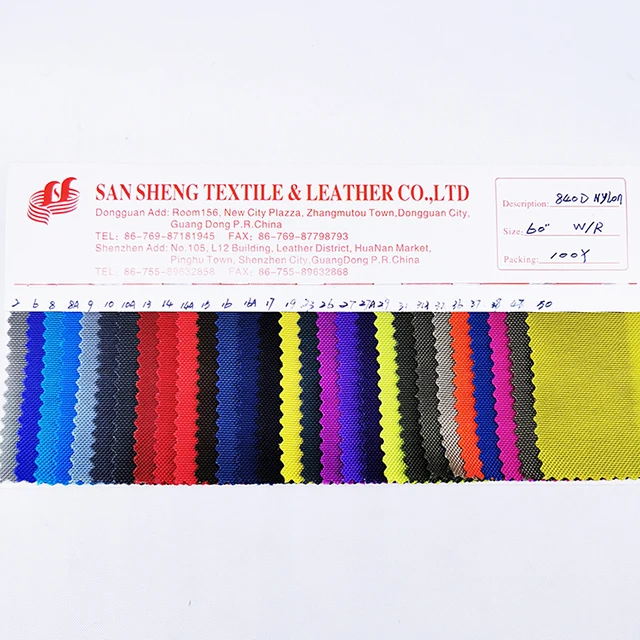 Ready stock 840D  Nylon waterproof PU coating fabric for outdoor product fabric