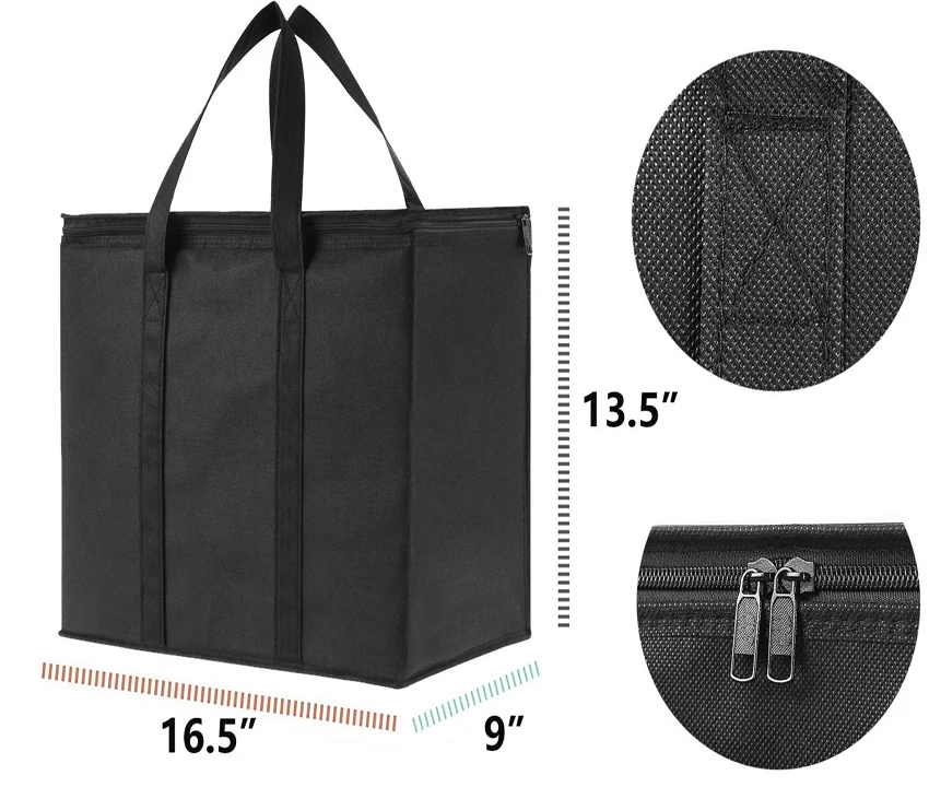 Non-Woven Insulated Tote Bags, Hot and Cold Lunch Bag Cooler Box , Perfect  Work, school, Office,picnic