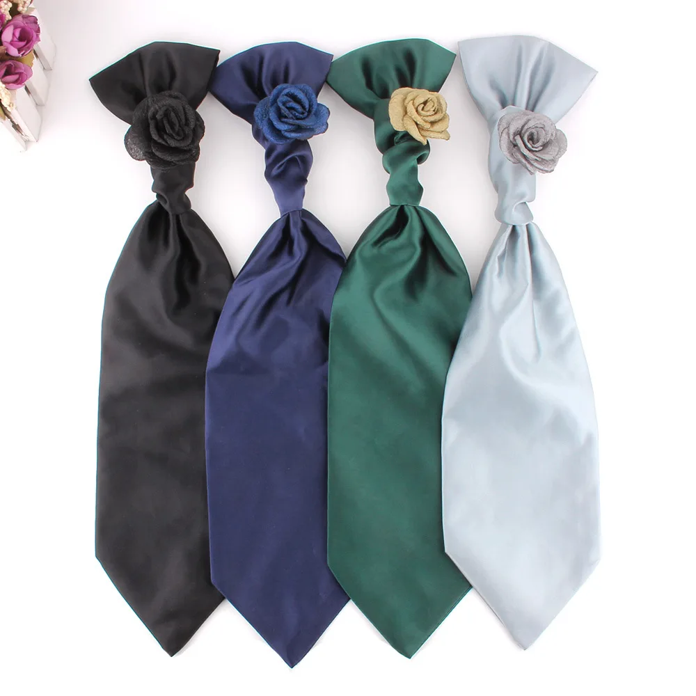 Handmade Rose Floral Neck Ties For Men Women Solid Flower Tie Luxury Neckties For Wedding Banquet Wine Red Necktie Gravata Gifts