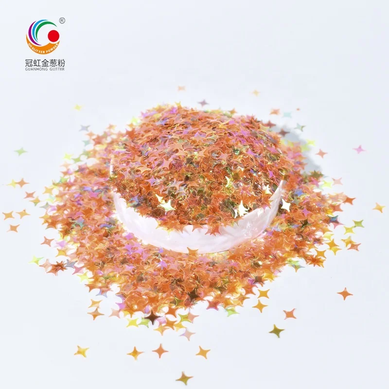 GH9641 Wholesale Chunky Eco-friendly Biodegradable Mixed Sizes Star Shape Cloud Blue Glitter Powder For Plastic Leather