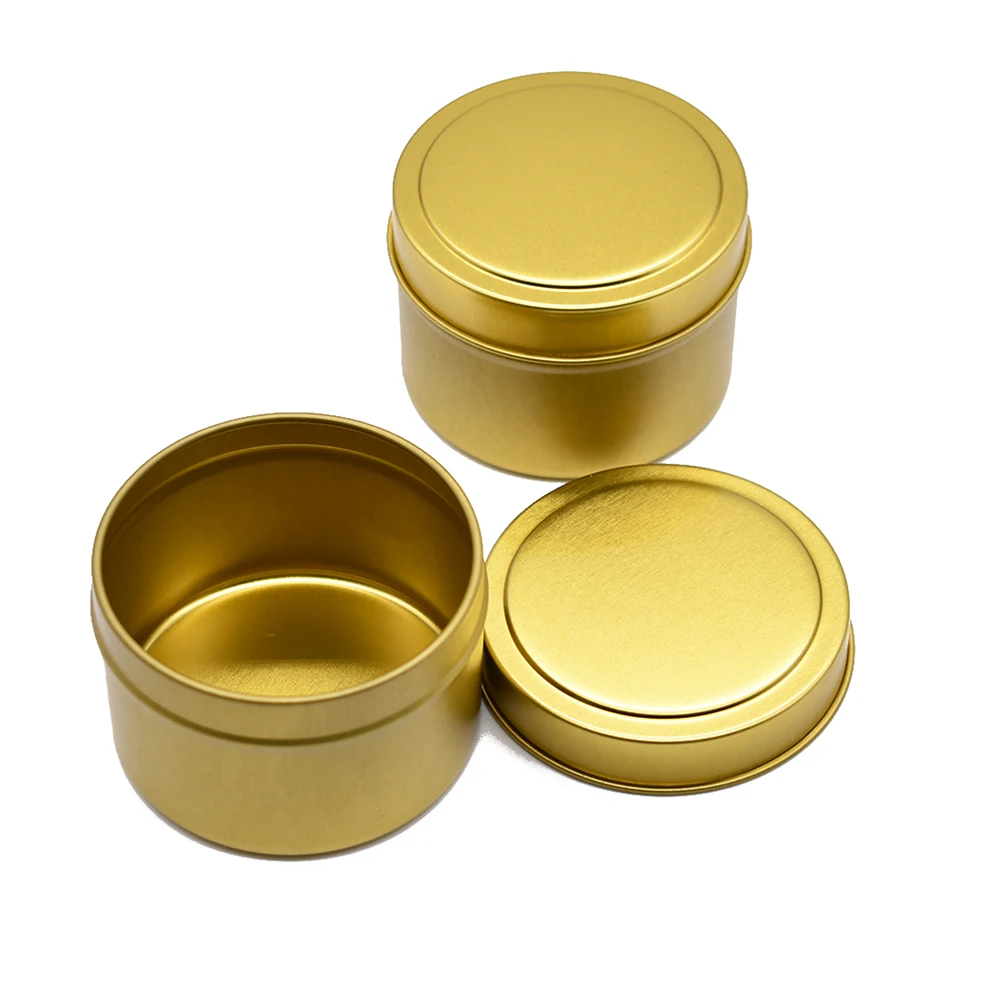 Hot Sale Gold Color Round Metal Tin For Candle 4Oz