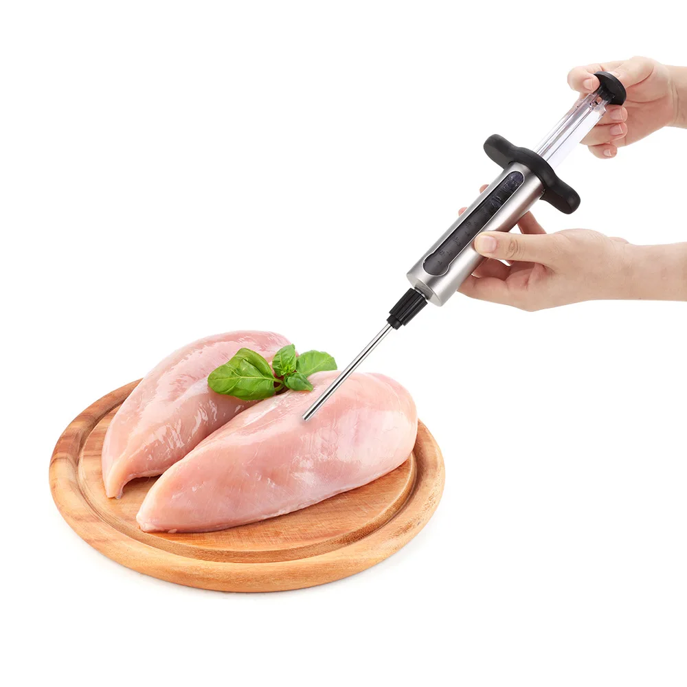 Большой Шприц из нержавеющей стали для мяса, индейки, барбекю