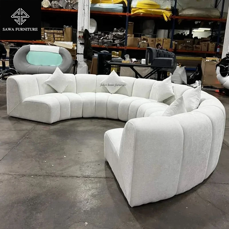 Creative arc designer semi-circular simple combination of shaped feather sofa