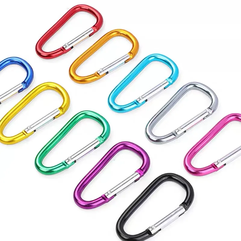 Aluminum Alloy D-Shape Carabiner Clip Spring Snap Hook Keyring Carabiners for Camping Traveling Hiking 5#