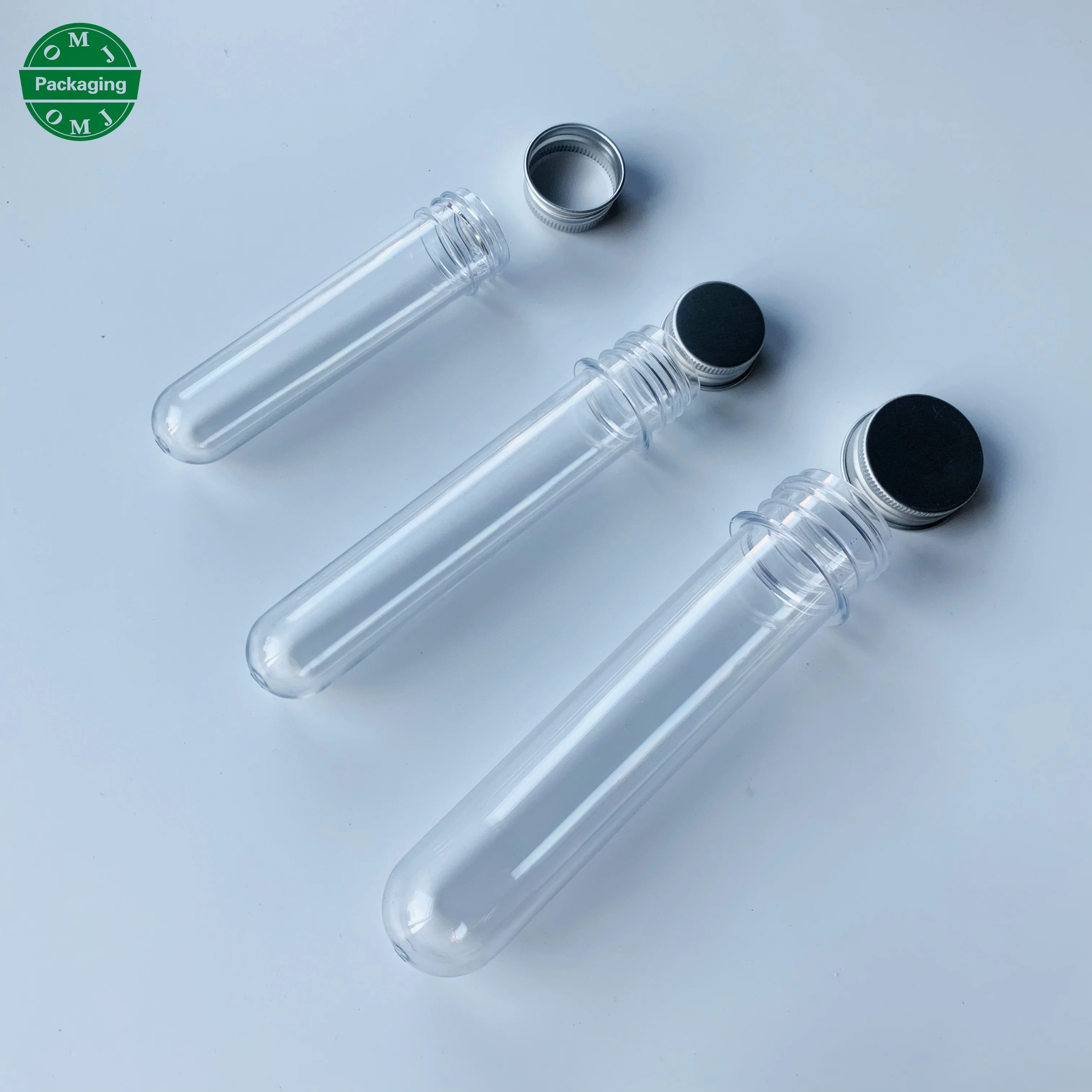 In stock fast shipping round bottom plastic test tube 40 ml with screw cap for USB storage