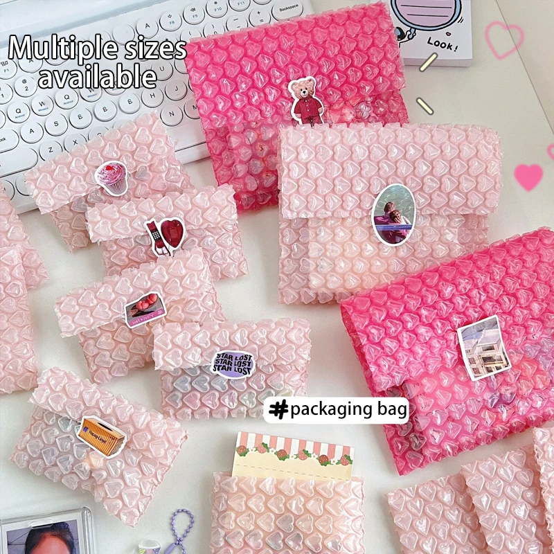 Wholesale mailing  pink heart-shaped  Shock-proof film bubble bags shipping envelope bag