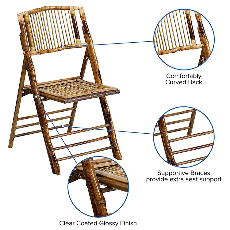 Oem Odm High Quality Outdoor Multifunctional Foldable Bamboo Chair Folding Dining Garden Chairs