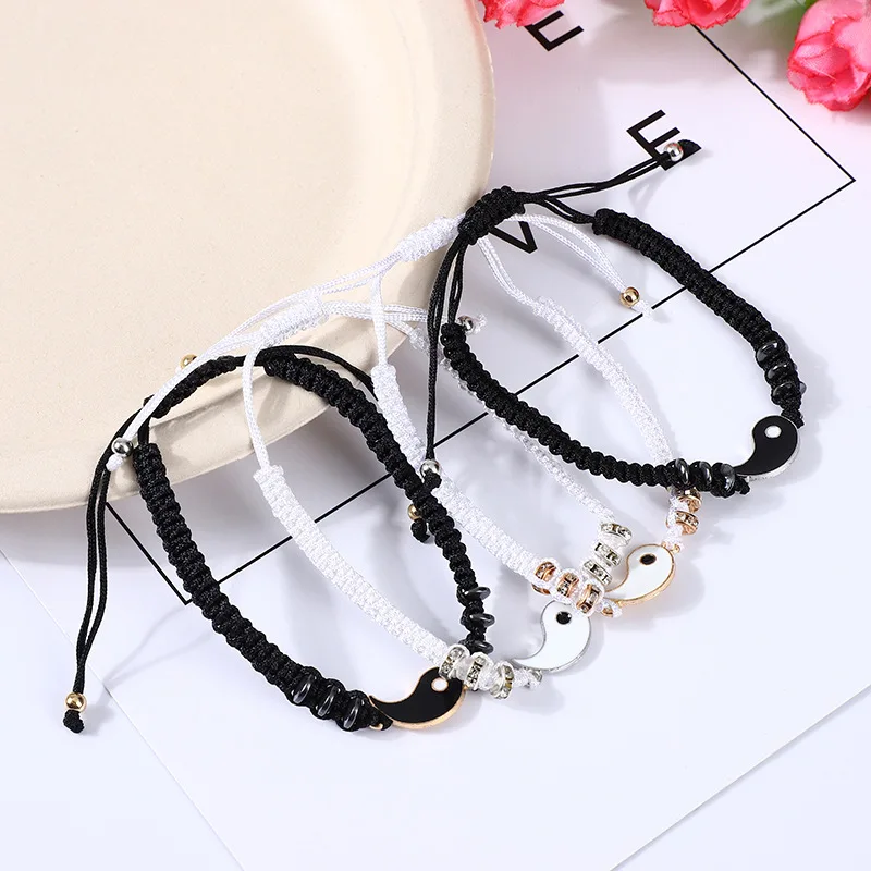 Factory Direct Selling Hot Tai Chi Bracelet Couple Bracelet Handmade Diamond Braided Bracelet
