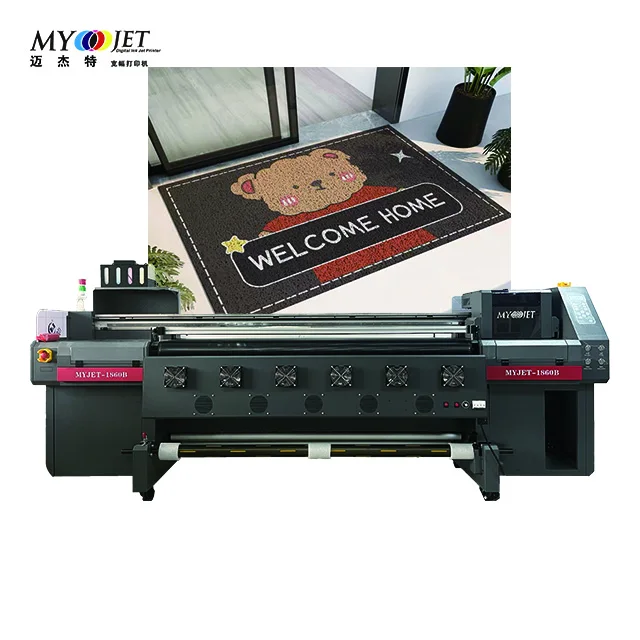 Myjet 1860B eco solvent printer digital inkjet PU leather canvas printing machine Roll to roll and flatbed printer Floor  Mats