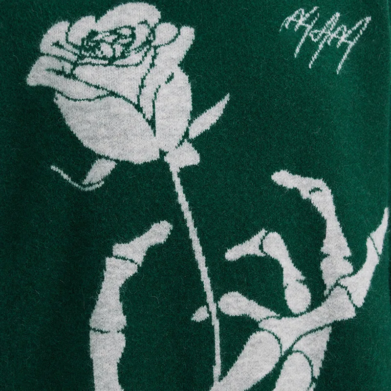 Custom Logo Oversized knit pullover knitwear Jacquard Pattern jumper  winter men  knitted 100%cotton sweater manufacturer