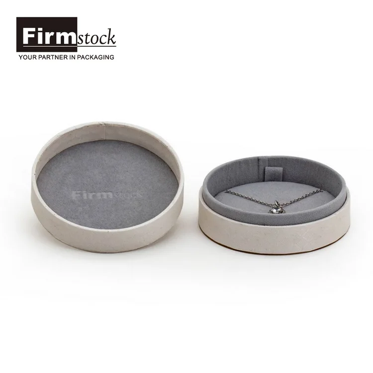 custom white luxury Round ring bracelet necklace velvet jewelry packaging display set box