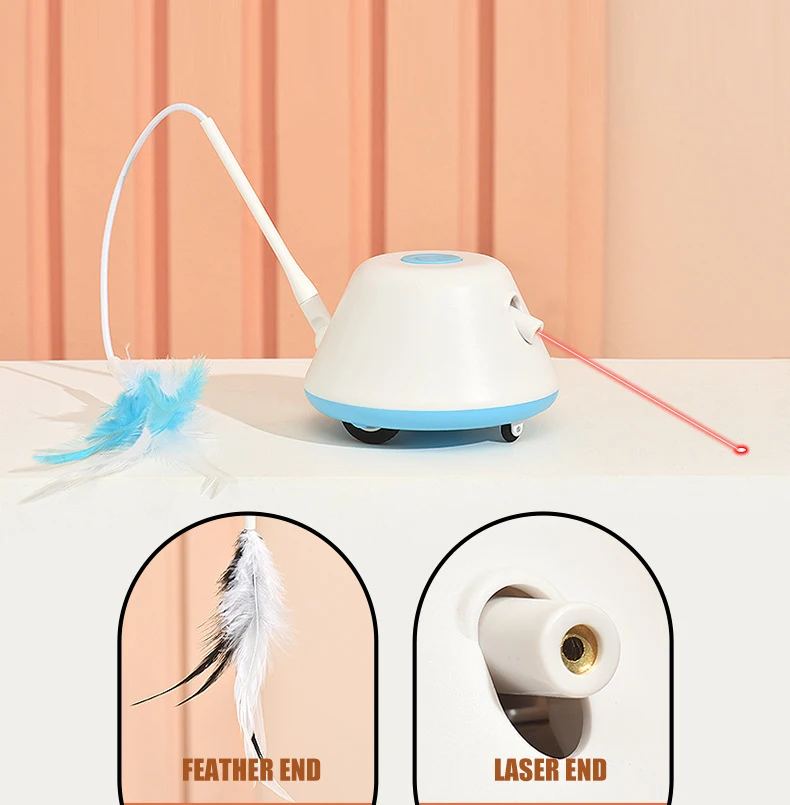 Manufactory  Pet Electric Cat Toy Infrared Teasing Stick Feather Fishing Rod Automatic Intelligent Soothing Cat Carousel Cat Toy