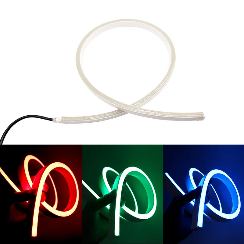 IP68 waterproof PVC housing 5050 RGB LED strip light 24V underwater LED neon flex strip for pool lighting and fountain lighting