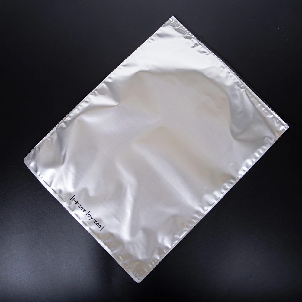 Zipper Bag Factory See through hoodie bags clothing pack aluminized film silver plastic bags with zipper
