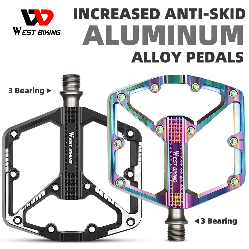 WEST BIKING Bicycle Pedal Nylon Mountain Anti-slip Road Bicycle Pedals Ultralight Outdoor Sports Mountain Custom Bike Pedals