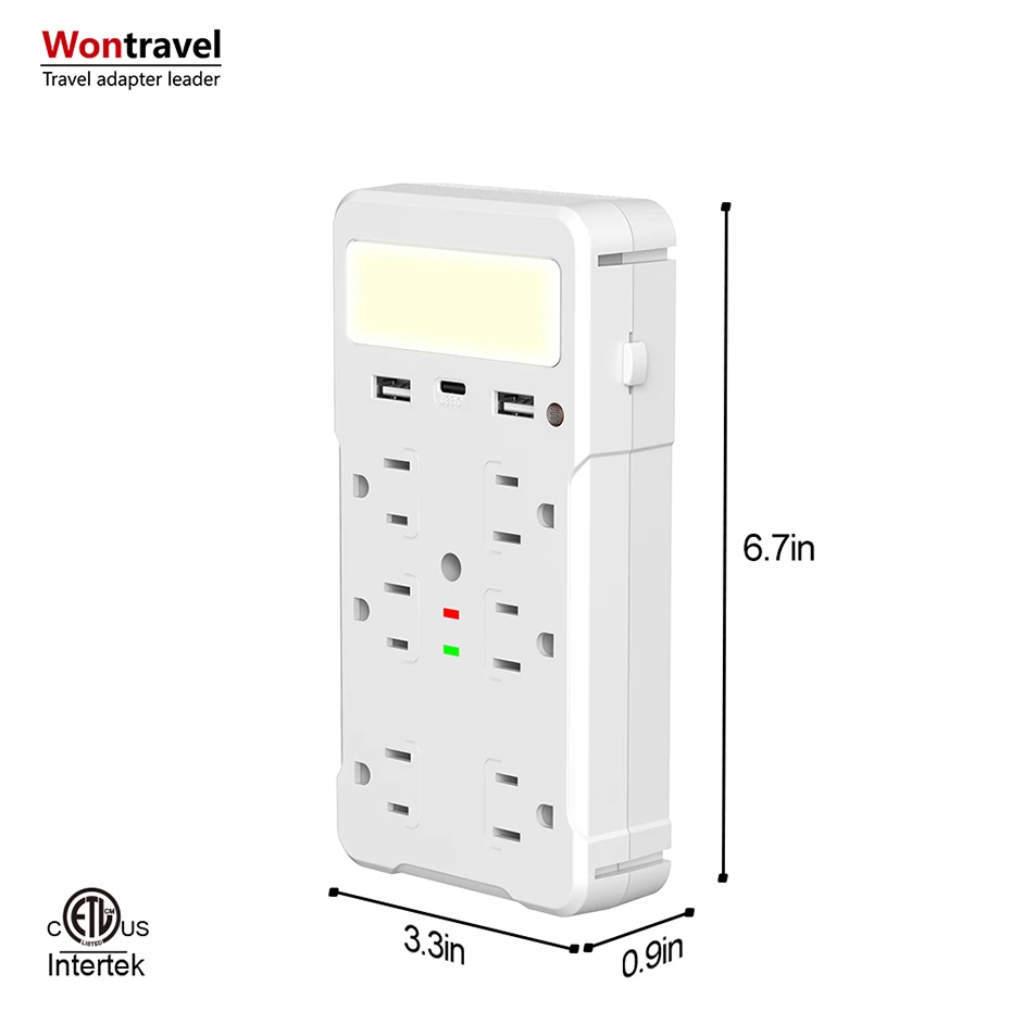 Latest Electronic Gadgets Surge Protector USB Charger Plug Outlet Auto Sensor LED Nightlight Socket