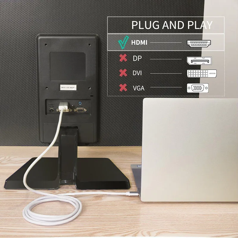 Кабель-переходник с USB 3 1 типа C на HDMI 4K 60 Гц «штырь-штырь» по заводской цене цвет серебристый
