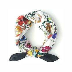 Luxury Women Silk Scarves Pure Silk Scarf Stylish Ladies Hair Square Silk Scarf