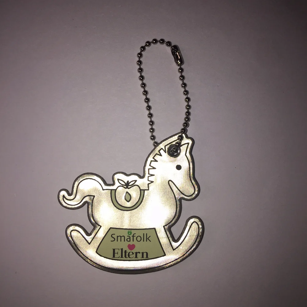 China manufacturer reflector pendant key holder, Reflective Keychain Pendant Soft PVC Safety Reflective Keyring With Light