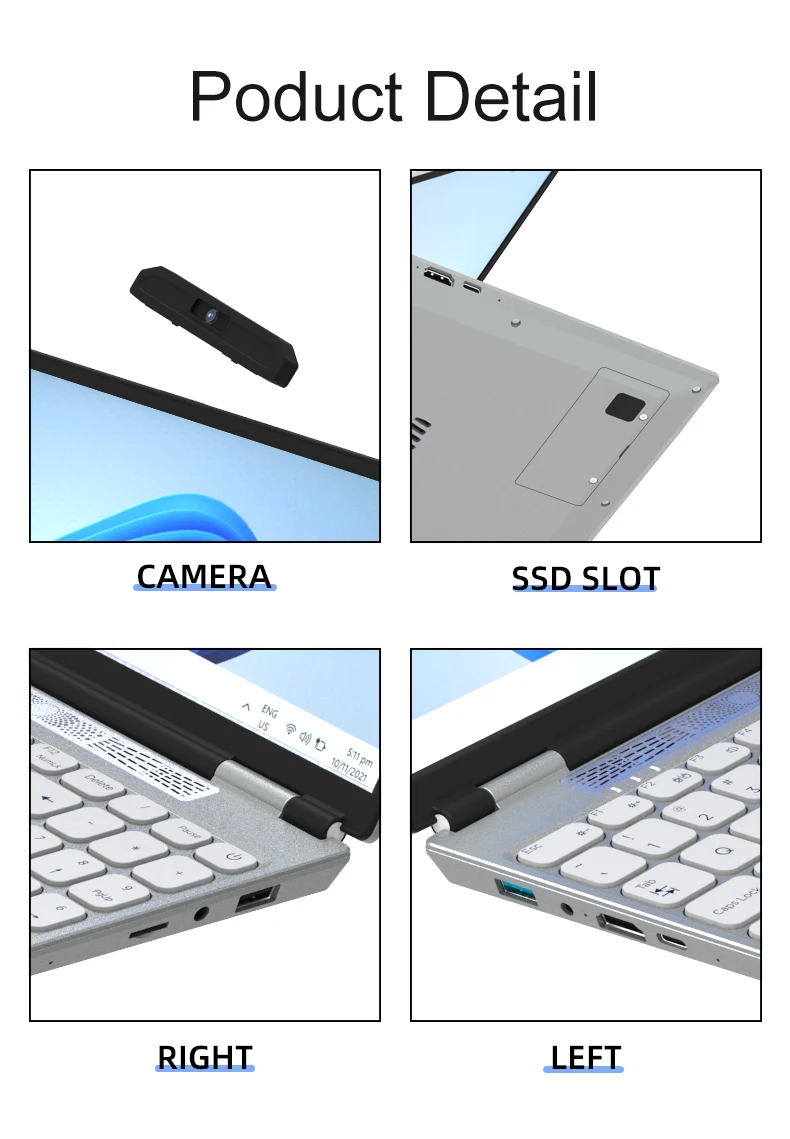 OEM Fast Delivery 15.6 Inch Laptop J4125 1920x1080 IPS LCD 8GB+512GB Metal windows 11 Computer Notebook